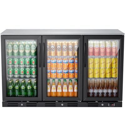 Glacière commerciale à trois portes avec barre arrière 11,2 pieds cubes Kalamera avec panneau supérieur 304 S / S