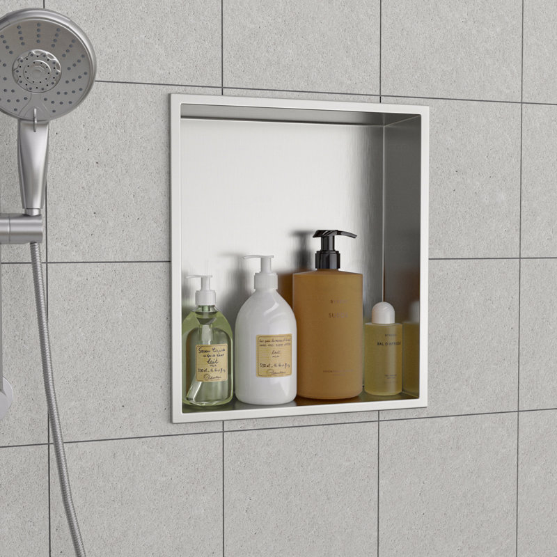 15" X 13" Stainless Steel Shower Niche, Brushed Nickel, Brushed Nickel, 13" H x 15" W x 3.94" D