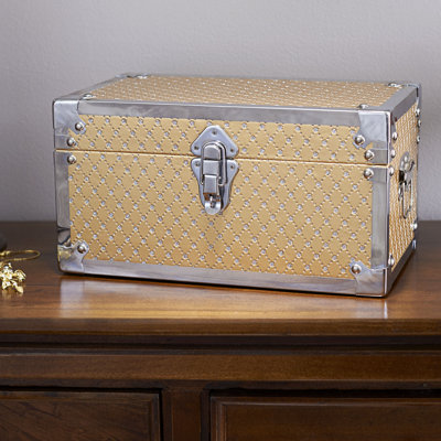 Gilded Wood Metal Keepsake Trunk Bling