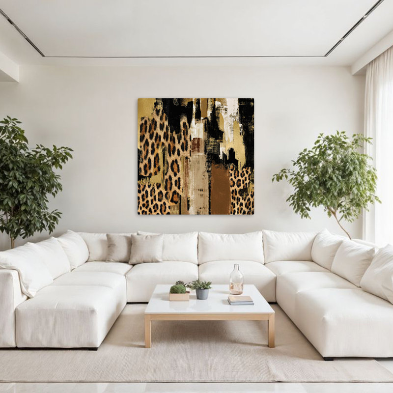 Art abstrait abstrait contemporain Safari Ii, H 48 po x l 48 po