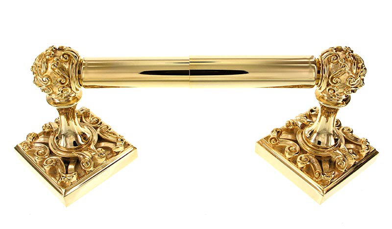 Sforza Wall Mounted Spring Toilet Paper Holder, Polished Gold