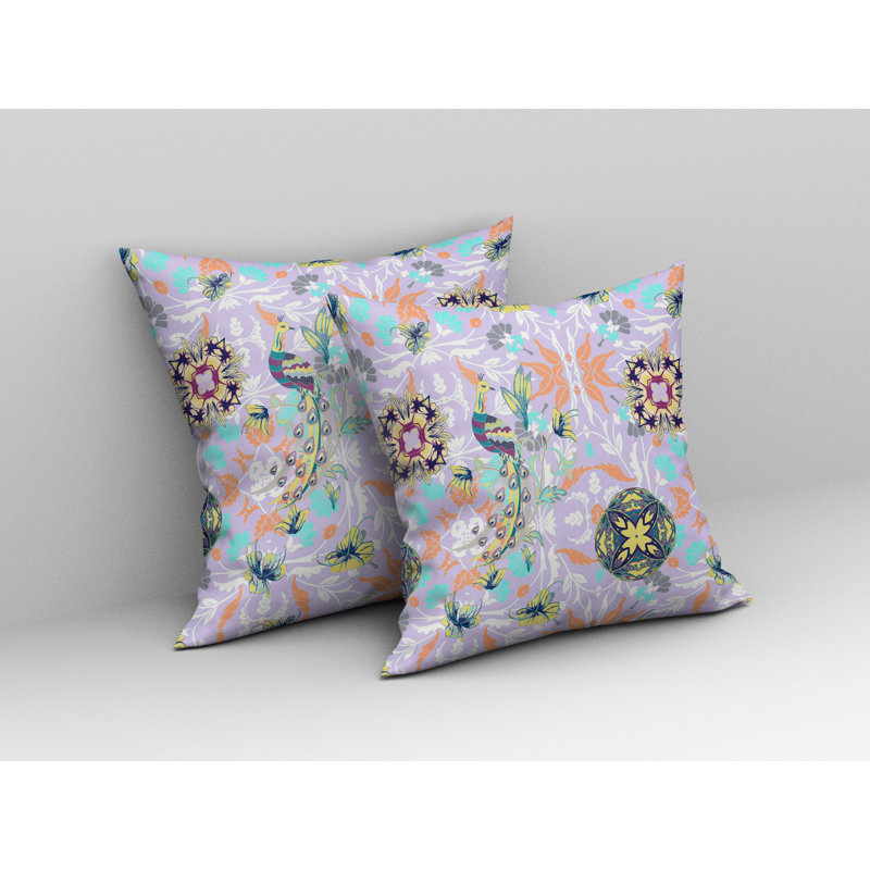 Amaretto Reversible Throw Pillow, 26"x26", Purple/Yellow