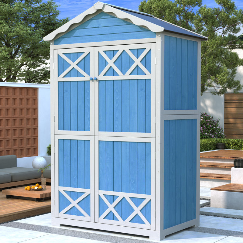 Manufactured Wood Tool Shed, Blue