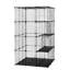 Cage pour chat à 4 portes et 3 fils avec 3 plateformes et échelles de rampe, parc pour chenil robuste, 4 portes noires, échelles et plateformes, grande
