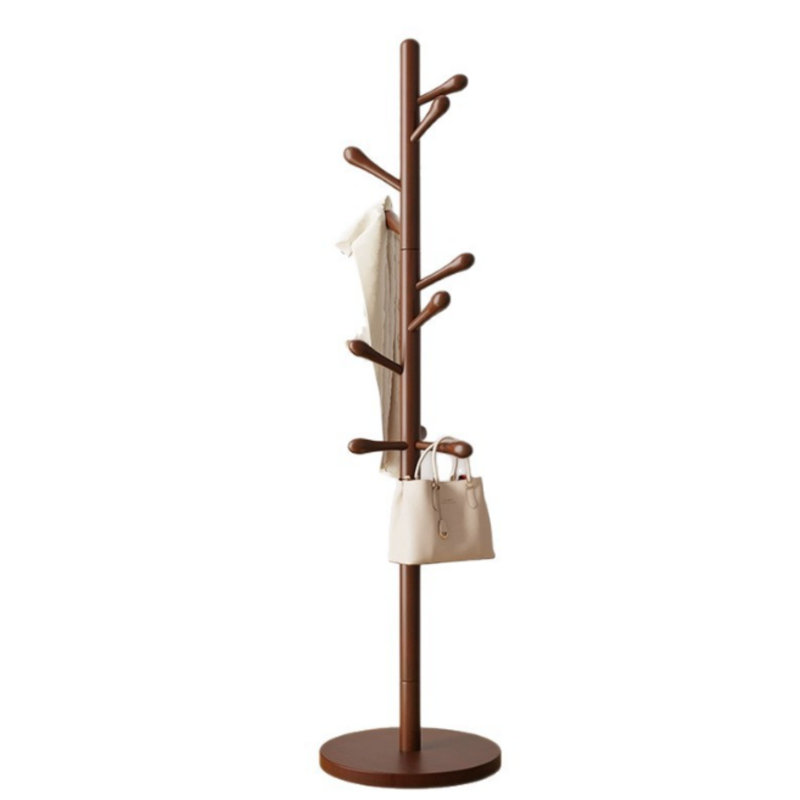 Fabriquée à partir de bois massif soigneusement sélectionné, cette pièce présente un design simple et vertical qui intègre le rangement pour les vêtements, les chapeaux et les sacs, ce qui en fait un ajout simple, beau et pratique à toute maison.