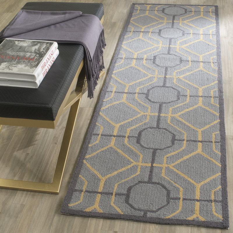 Naya Hand Hooked Performance Geometric Rug, Runner 2'3" x 8'