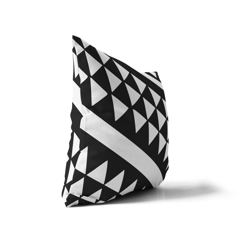 Housse de coussin d'extérieur carré et insert, L 19 po x H 19 po, Noir