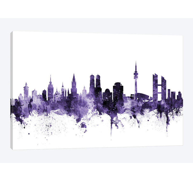 «Munich, Allemagne» par Michael Tompsett, impression sur toile tendue, H 40 po x l 60 po x P 1,5 po, Toile tendue