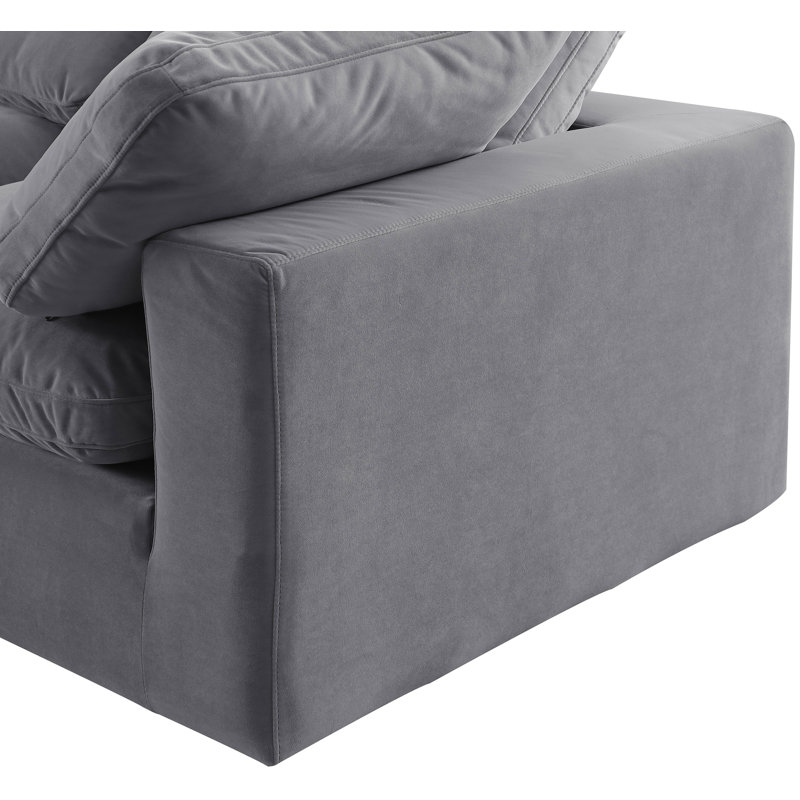 Hocroft Velvet U-Shaped Sectional Reversible, Grey Velvet