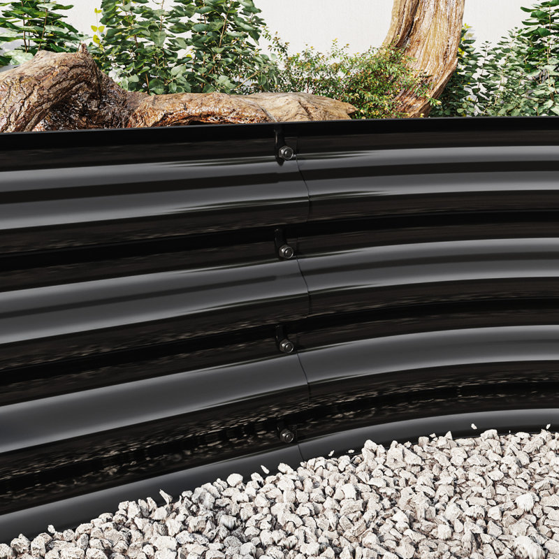 Large Black Metal Raised Planter Bed, 88.99"X44.61"X11.26", For Plants & Flowers, Rust- Construction, Stable Planting Platform Coating,
