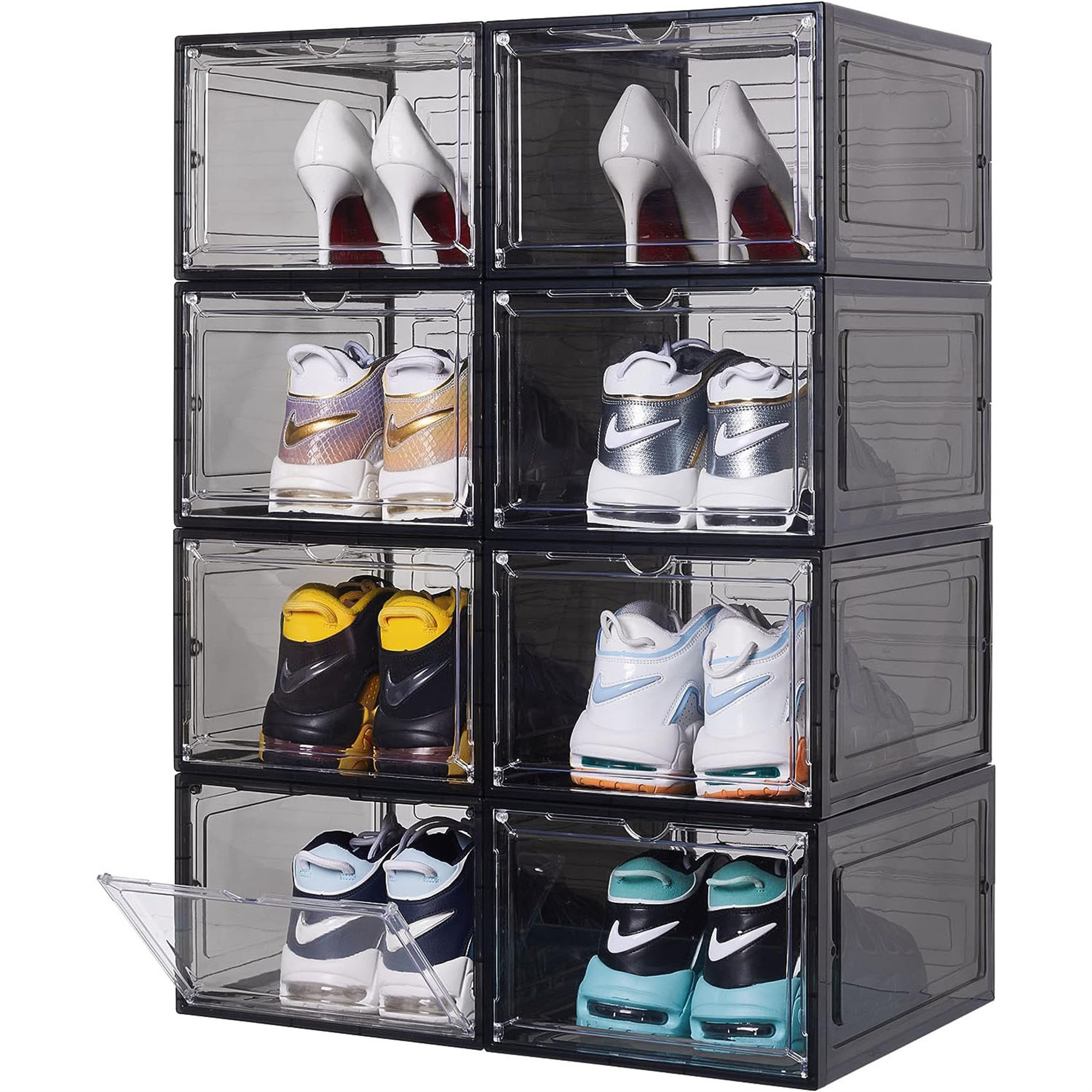 Rebrilliant 8 Pair Stackable Shoe Storage Box