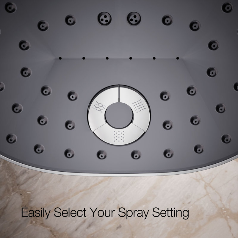 Statement™ 2.5 GPM Oval Multifunction Showerhead with Katalyst Air-Induction Technology, Polished Chrome