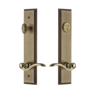 Carré Complete Tall Plate Entry Lever Set with Single Cylinder Deadbolt