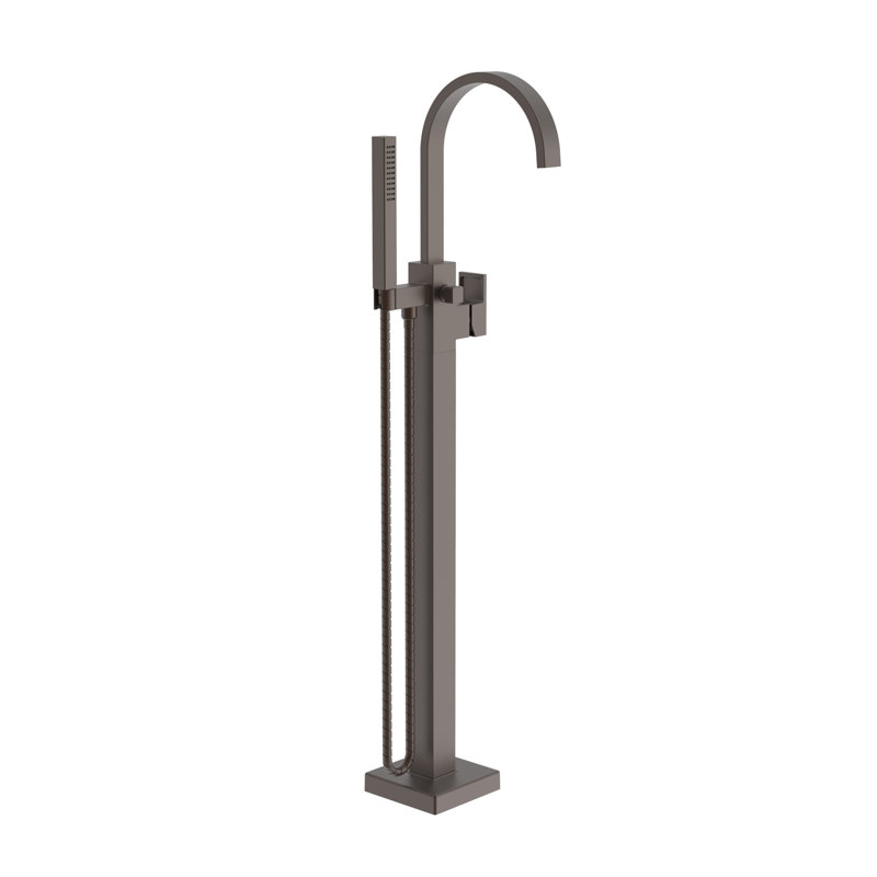 Secant Free Standing Exposed Tub and Hand Shower Set, English Bronze