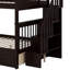 Lit superposé avec tiroirs et escaliers, structure de lit superposé avec tablettes de rangement, lit superposé en bois-1885070645