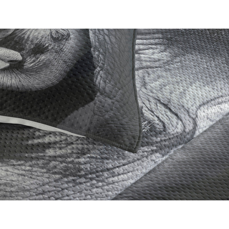 Elephant Rustic Coverlet, King Bedspread + 2 Shams