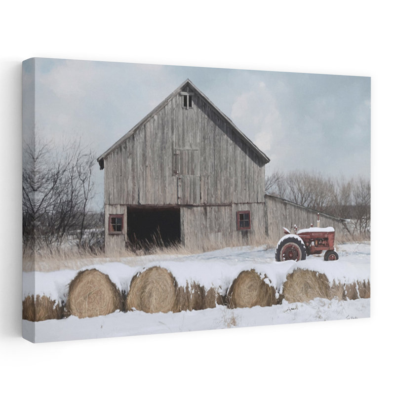 Paysage d'hiver abstrait froid, H 36 po x l 24 po