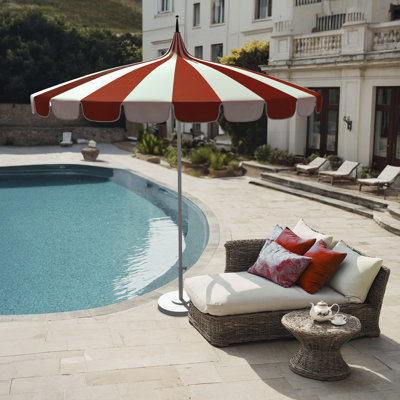 Tayeko Striped Scalloped Market Umbrella