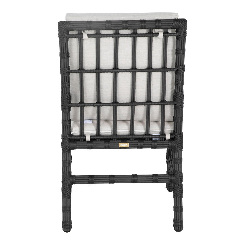 Newport Patio Dining Armchair with Cushions, No Welt, Verona Silver, Onyx