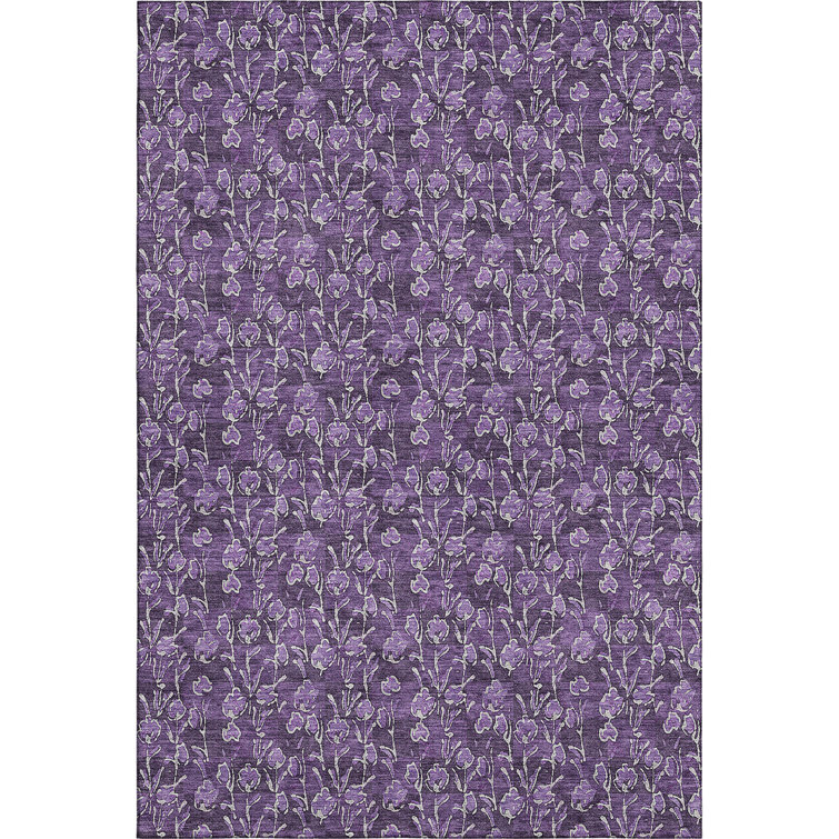 Premium Machine Washable Prisco Purple Rug