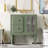 Retro Style 30'' Bathroom Vanity with Resin Sink Combo, Green