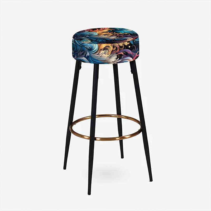Ensemble de 2 tabourets de bar bleu et jaune Cosmic Radiance