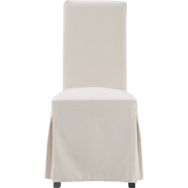Hayes Parsons Upholstered Dining Chairs with Removable Skirted Slipcover, Ivory