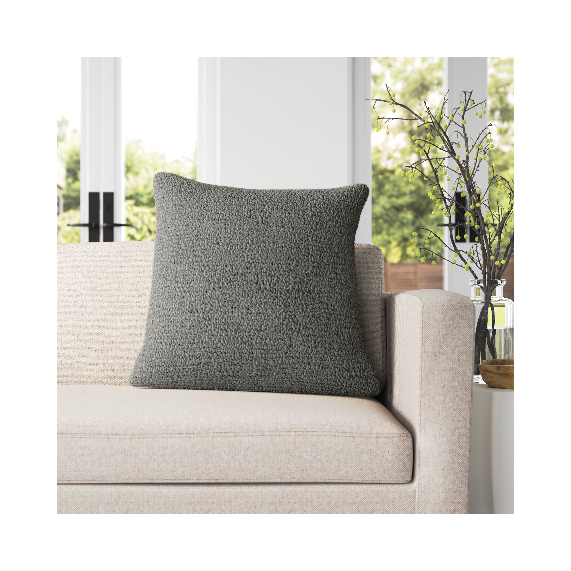 Throw Pillow, Pillow Cover Only - No Insert , Gray