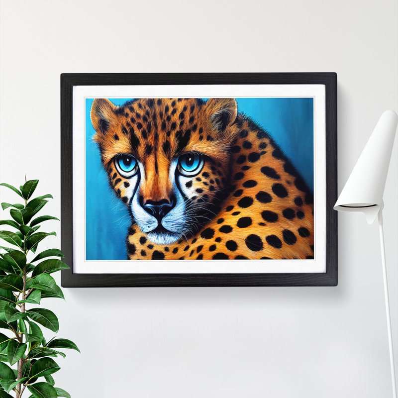 Graceful Cheetah - Single Picture Frame Print, 46cm H x 64cm W x 2cm D, Black Framed