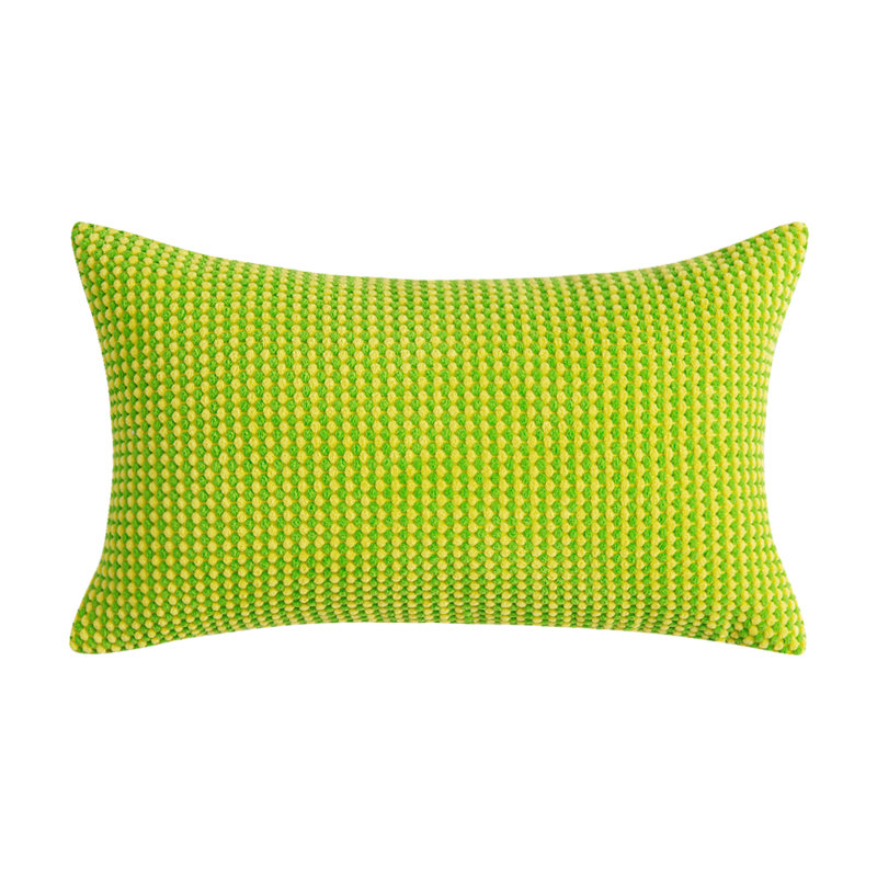 Coussin en velours côtelé deux tons, Vert lime, 18"H x 18"W, Pillow Cover Only - No Insert