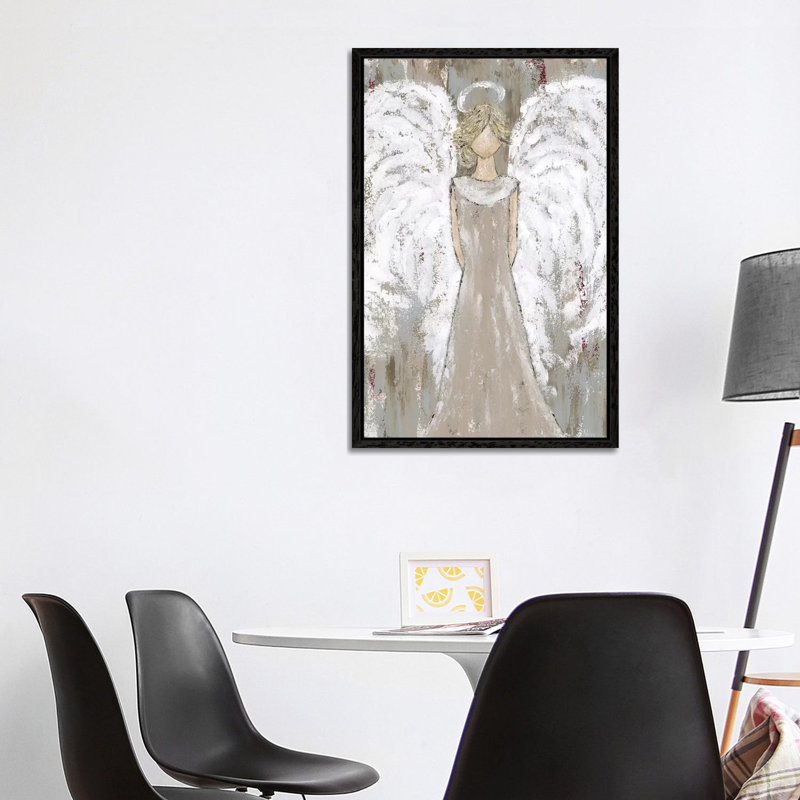 Farmhouse Guardian Angel by Ashley Bradley - Painting on Canvas, 101.6 cm H x 66.04 cm W, Black Framed Canvas