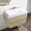 Meuble-lavabo mural avec lavabo en résine, 2 tiroirs à fermeture en douceur, ensemble KD
