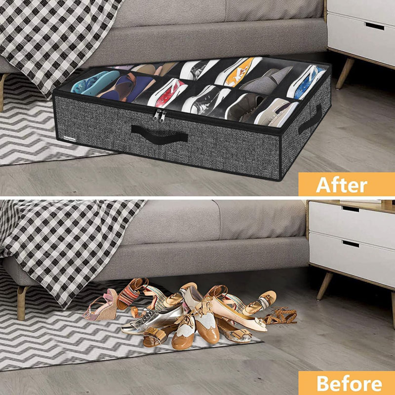 24 Pair Stackable Underbed Shoe Storage
