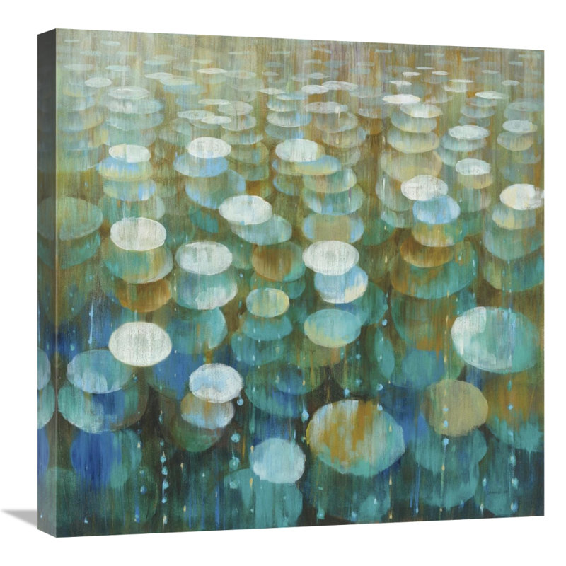 " Rain Drops " by Danhui Nai, 30" H x 30" W, Wrapped Canvas