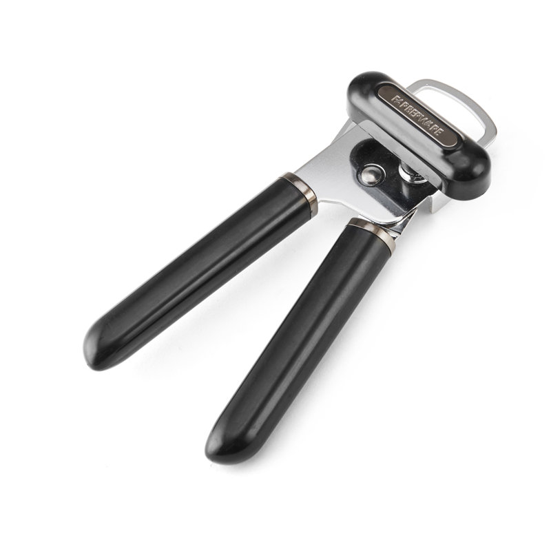 Black Ergonomic Stainless Steel Can and Bottle Opener