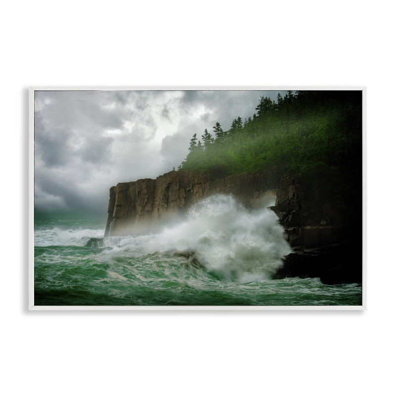 Rushing Water Crashing  Framed Giclee Art by Rick Berk, 20'' H x 30'' W, Coastal White Framed Giclee