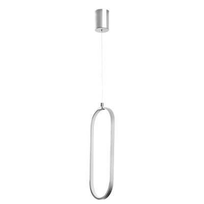 Lustre moderne en chrome avec structure en métal, hauteur réglable de 23,6 à 43,3 pouces | Douille DEL 16 W, DEL SMD, indice de protection IP20 | Design argenté élégant pour la décoration de la maison et de l'hôtel, parfait pour les solutions d'éclairage élégantes