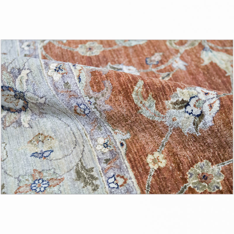 Tapis rouille et beige noué à la main de haute qualité