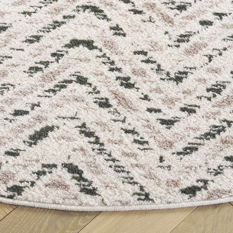 Sheletha Performance Chevron Rug, Round 6'