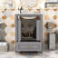Meuble-lavabo compact avec lavabo en céramique, tiroir et armoire de rangement-403093822