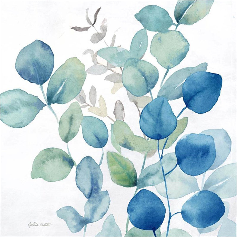 «Eucalyptus Leaves Navy II» par Cynthia Coulter, art mural encadré