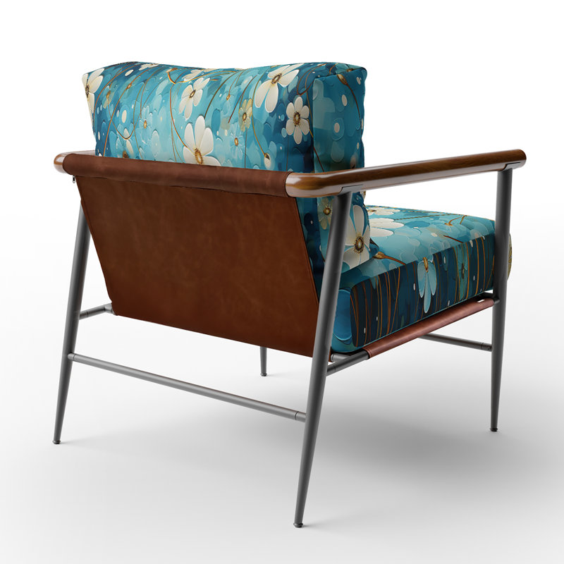 Fauteuil d'appoint rembourré Turquoise Tranquility, Noir