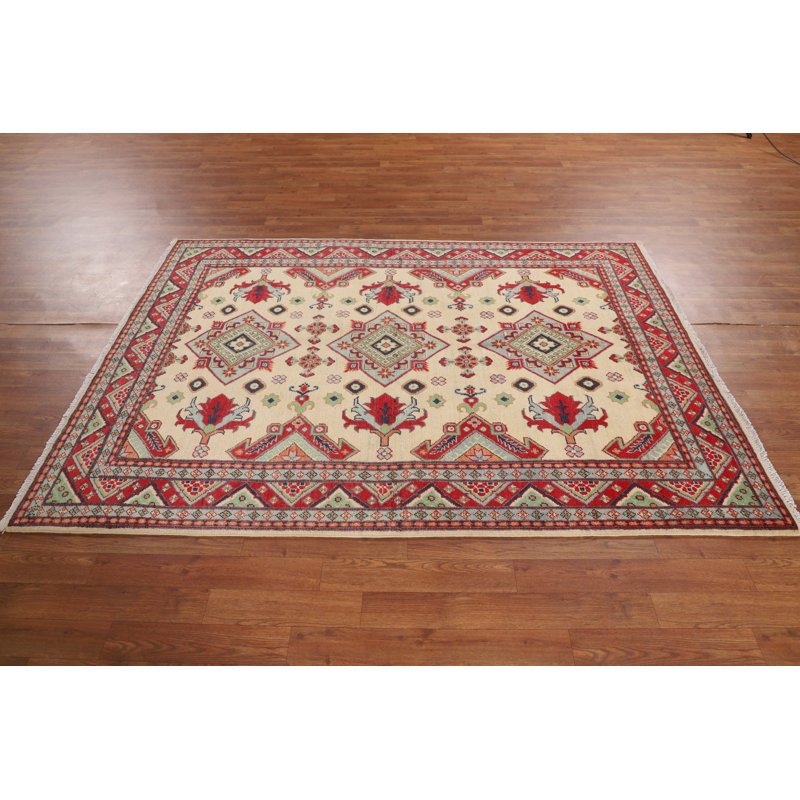 Tapis oriental géométrique Kazak 5 x 7