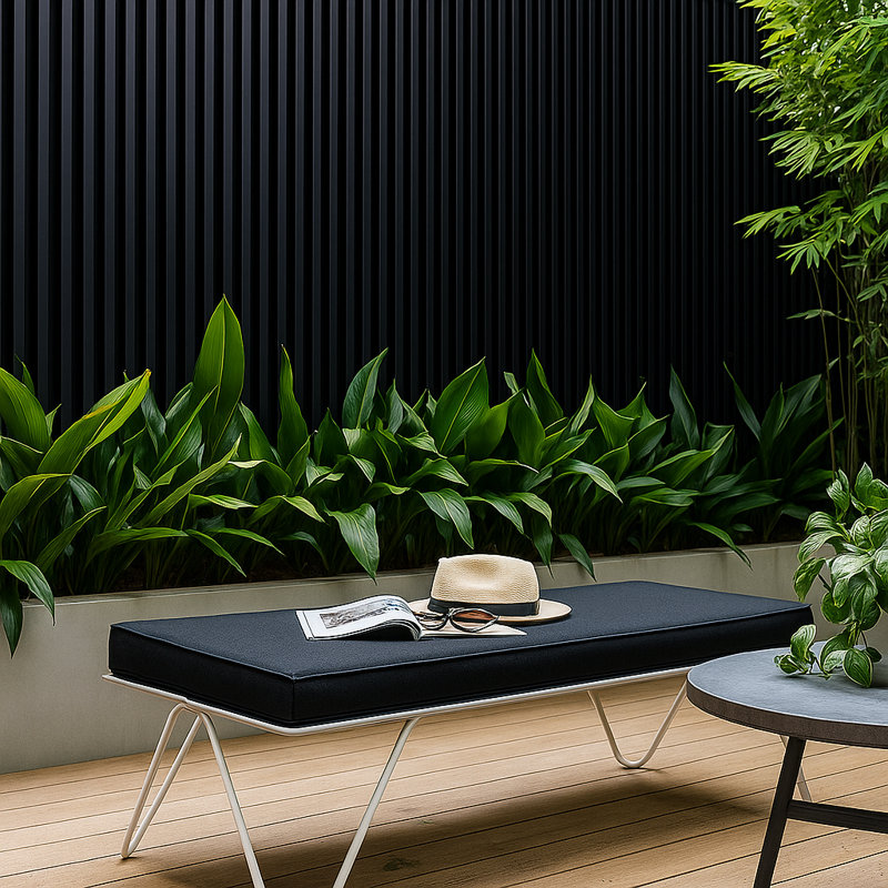 106" x 8.5" Outdoor European Siding System Composite Board Paneling, Weatherproof and UV-Resistant , Black