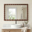Miroir mural rectangulaire en bois massif 36 "x 24" avec cadre sculpté perlé-129157079-129157080-131363540