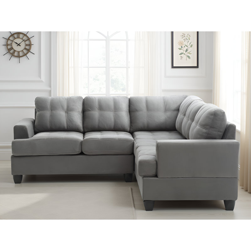 Canapé modulaire Hobart, Microfibre / microsuède gris