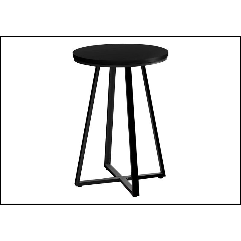 Accent Table, Side, Round, End, Nightstand, Lamp, Laminate, Metal, Contemporary, Modern