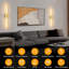 28 po Appliques murales à 1 lumière à DEL dorées, applique murale sans fil à intensité variable, compartiment à piles amovible, rotation à 350 ° (paquet de 2)-1370640525