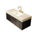 Lavabo de salle de bain 48 po avec comptoir en pierre frittée à motif, trou de trop-plein en céramique, rangement en contreplaqué flottant à 2 portes et 1 tiroir, évier supérieur pré-assemblé, à gratter et à haute résistance, rangement-133043680