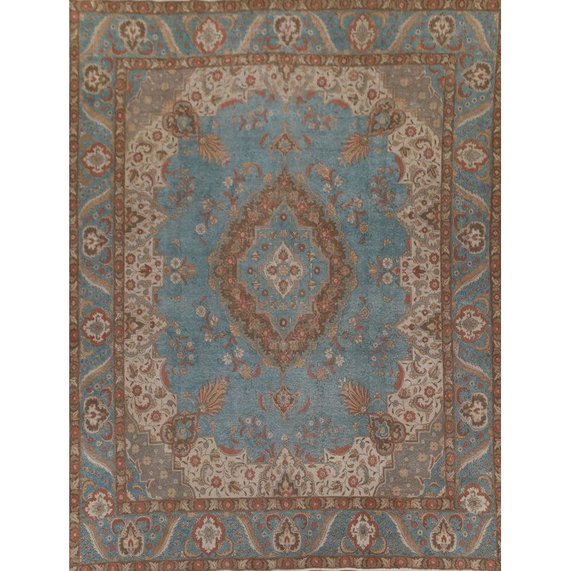 Tapis traditionnel délavé surteint 9 x 12
